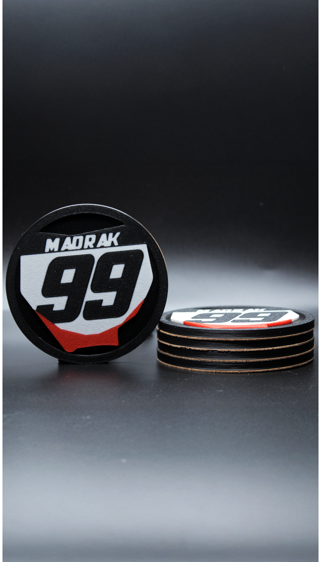 Custom Number Plate Coasters (Pack of 5)